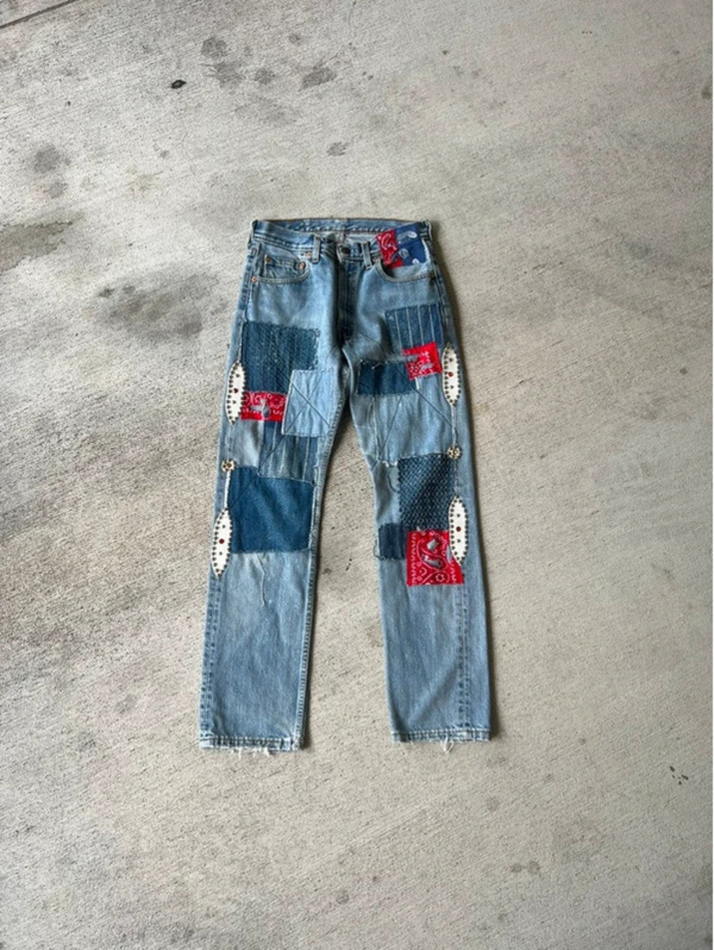 Levi 501 Skinny Patchwork Denim